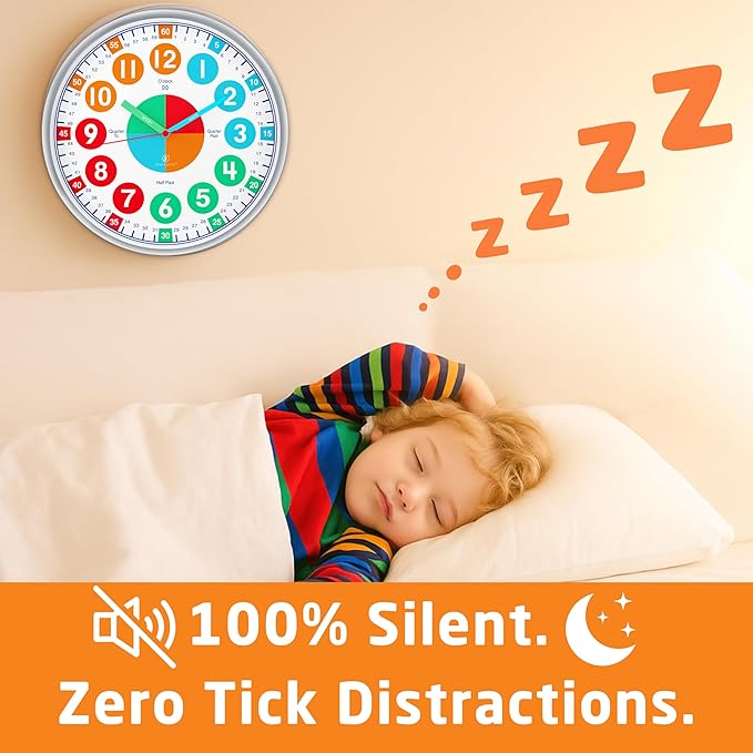OWLCONIC Telling Time Teaching Clock - Bundled with Kids Watch. Learn to Tell Time Resources. Cool Marine Blue