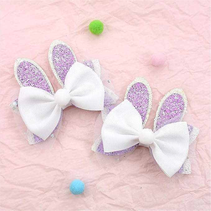 Easter Rabbit Ear Hair Clips Flower Hair Hoop Girl Baby Cute Flower Crown Hair Accessory.(F80-O)