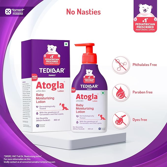 YMPIGOY Atogla Curatio Lotion for Baby, 400ml Intense Moisturizing Baby Lotion for All Skin Types, Protects Against Rashes & Prevents Skin Irritation for Soft and Healthy Skin