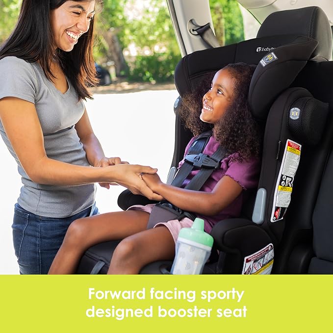 Baby Trend Hybrid SI 3-in-1 Combination Booster Seat, Hoboken Black – Side-Impact Protection, 3-Stage Growth Design, Adjustable Headrest, Cushioned Comfort