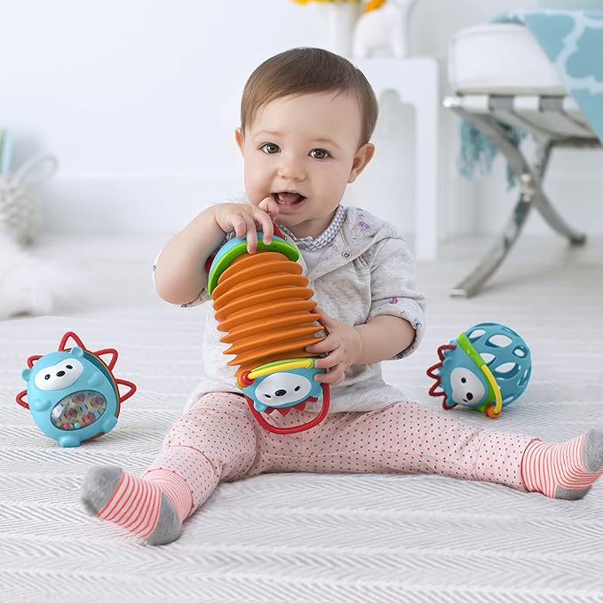 Skip Hop 3-in-1 Baby Activity Push Walker to Toddler Scooter, Zoo Unicorn & Accordian Baby Toy, Explore & More, Hedgehog