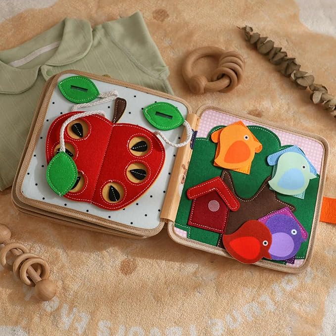 GOODMOM Busy Book for 1Year Old:Quiet Books for Toddlers 1-3Years Old,Poke A Dot Books for Toddlers 1-3,Trending Gifts for Boy Or Girl, Multicolored