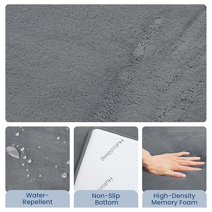 Huloo Sleep Baby Play Mat for Floor,50"×65" Playpen Mat for Toddler,Infant,Kids,1.3" Thick Elasti Foam Non-Slip Nursery Rug,Water Repellent Soft Padded Floor Mats for Tummy Time,Crawling(Dark Grey)