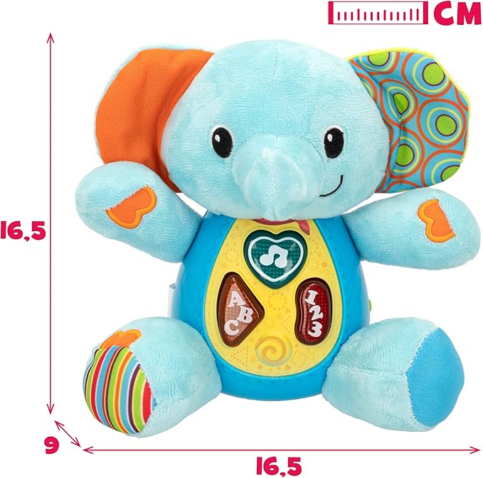 winfun ColorBaby 85178 Talking Plush Toy for Babies, Colourful Lights, Language: Spanish Elephant