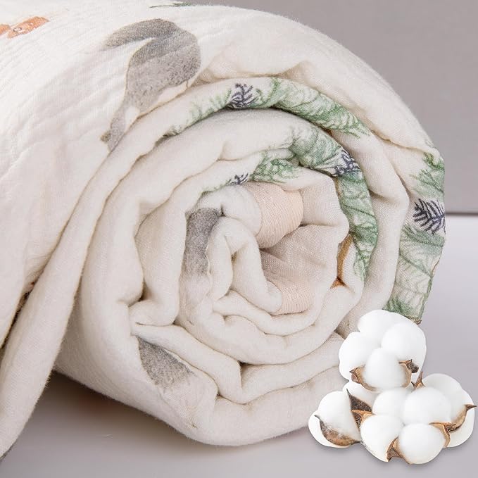 Toddler Bath Towel - Soft Muslin Baby Towel with Hood 25x51 Inches - Absorbent Hooded Bath Towel for Infant & Toddler 0-4 Years - Cute Animal Beach Towel (Forest Squirrel)