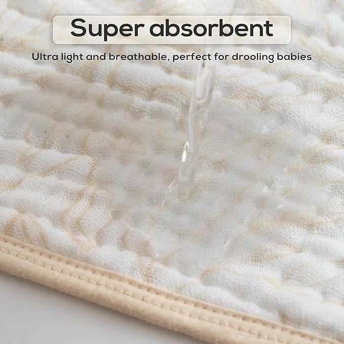Muslin Hooded Baby Towels for Newborns, 32"x32", 100% Cotton – 6 Layers Super Soft Absorbent Breathable, Baby Bath Towel, Toddler Bath Towel – Pack of 2