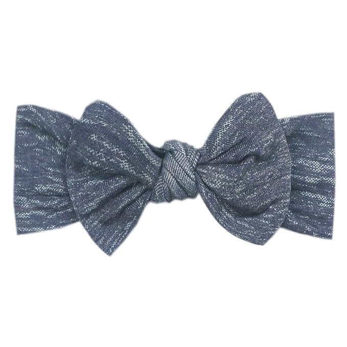 Copper Pearl Baby Bows: Stylish Headbands for Baby Girls, Premium Soft and Stretchy Baby Headbands, Perfect for Newborns, Trendy Designs - Denim