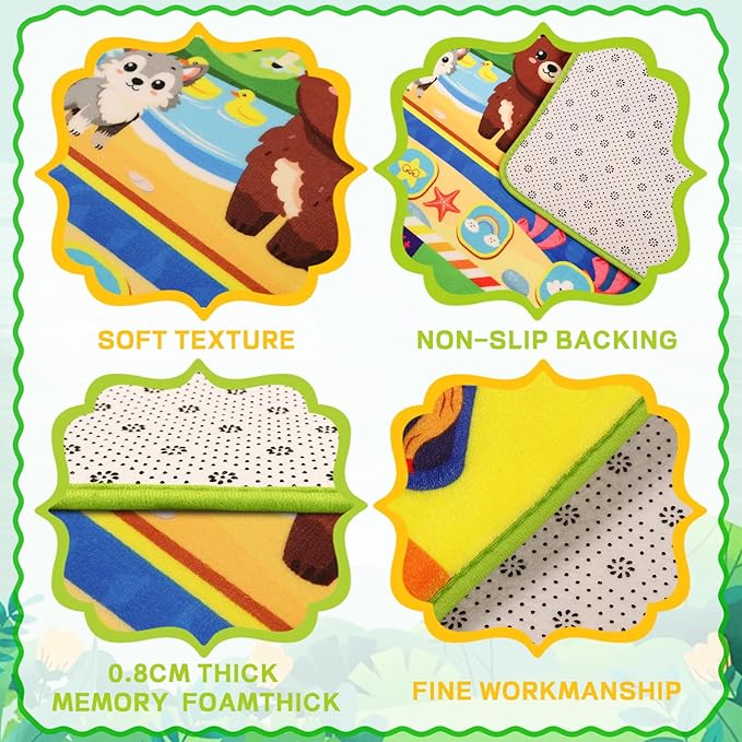 Baby Play Mat for Floor, ABC Kids Rugs for Playroom, Forest Animals Kids Play Mat for Bedroom Classroom, Educational Rug for Baby Toddler Kid (Green, 78.7X59 INCH)