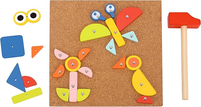 TOOKYLAND Fine Motor Toys, Toy Hammer and Nails Game is Montessori Toys That Exercise Children's Hands-on Skills and Develop Their Imagination for Kids