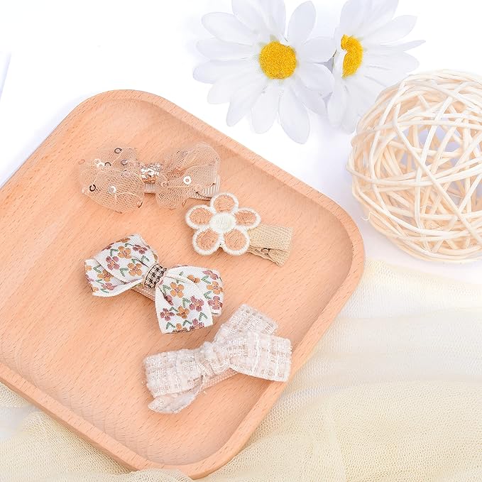 Baby Girl Hair Clips Hair Bows for Girls with Hair Bows Holder (Color E)