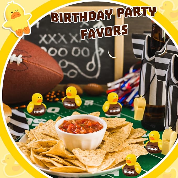 Deekin Rubber Ducks 2 Inch Bulk Sport Party Favors for Team Events Decorations Birthday Party Supplies Club Player Gift(100 Pcs,Football)