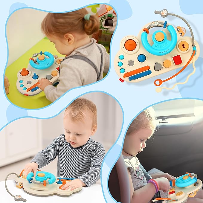 Caterbe Steering Wheel for Toddlers Toys, Baby Montessori Toy for Educational Gift