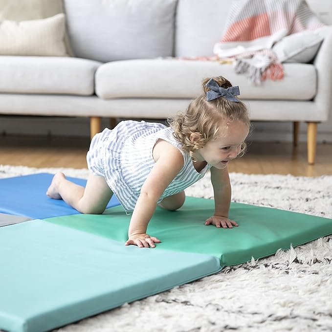 ECR4Kids SoftZone Quad Fold-N-Go Activity Mat, Folding Playmat, Contemporary