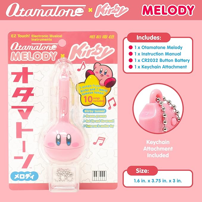 Otamatone Melody [Special Edition Nintendo Kirby] - Fun Japanese Electronic Musical Kids Toy Synthesizer Instrument by Maywa Denki [Includes Keychain Attachment and English Instructions]