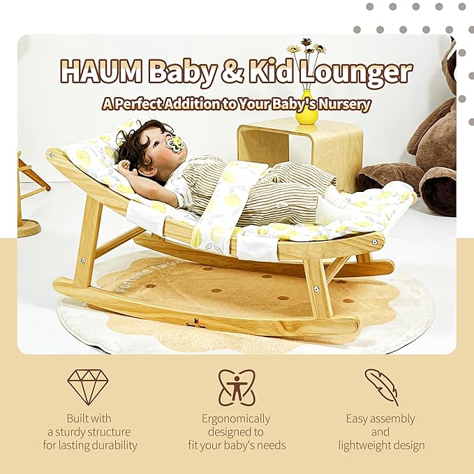 Damoch Family® Baby Relax Helper - Gentle Rocker & Recliner for Infants to Toddlers (3 Months to 3 Years), Soothing Baby Lounger with 100lbs Weight Limit, Relaxing Non-Electric Bouncer for Calm Naps