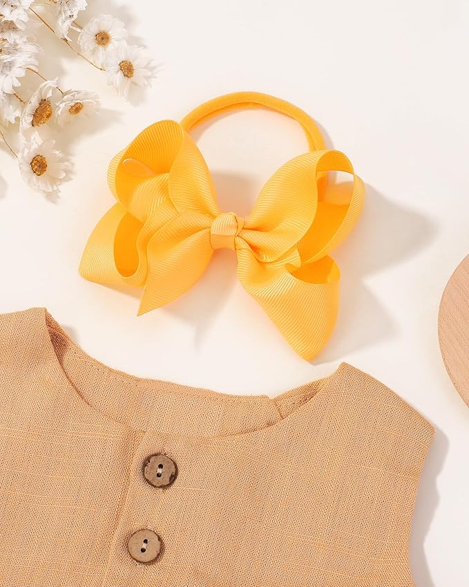 jollybows 40pcs 4inches Baby Girls Grosgrain Ribbon Hair Bows Headbands Nylon Elastic Hair Band Hair Accessories for Infants Newborn