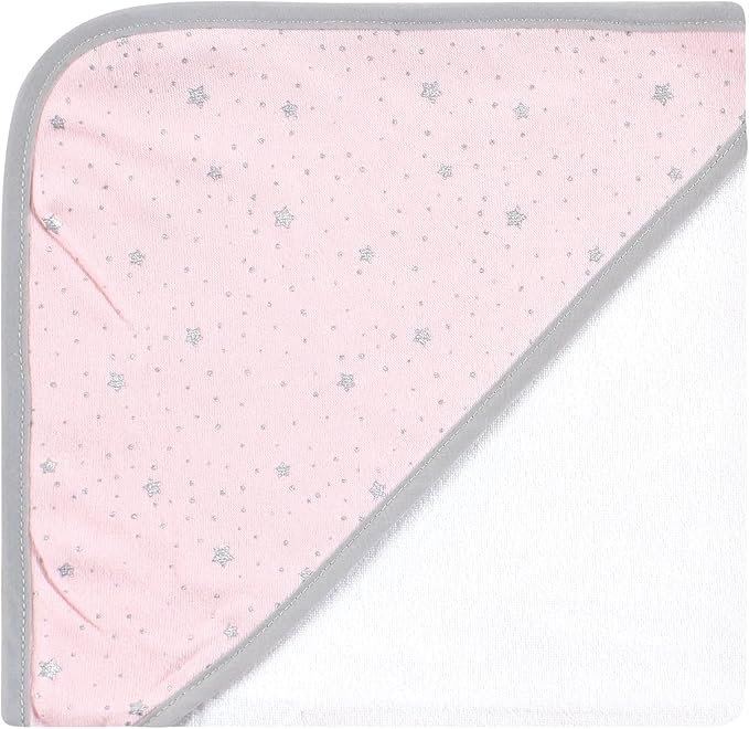 Hudson Baby Unisex Baby Cotton Rich Hooded Towels, Pink Unicorn, One Size