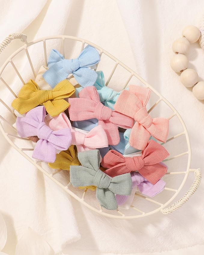 jollybows Mini Lined Hair Clips Bows for Babies, Infants, Toddlers, Girls and Teens - 40pcs 2" Tiny Barrettes
