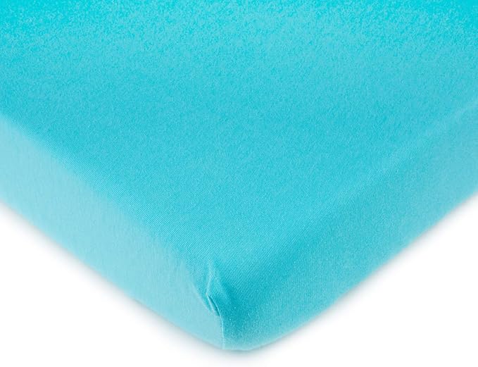 SheetWorld Fitted Baby Bassinet Sheet fits MiClassic 2in1 Stationary & Rock Bassinet 20.5 x 35.5, 100% Cotton Jersey, Hypoallergenic, Butter Soft, Solid Aqua, Made in USA