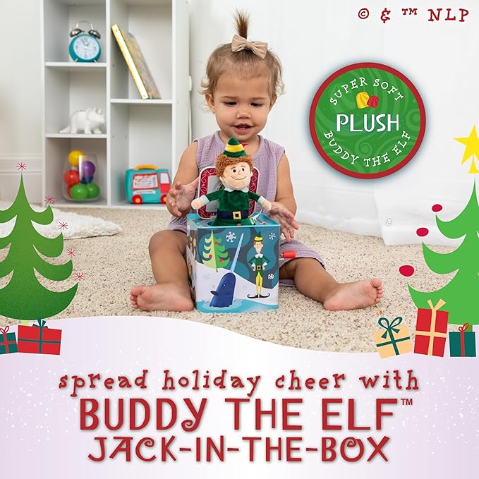 Kids Preferred Warner Brothers Elf Jack-in-The-Box - Buddy The Elf Musical Toy for Kids & Toddlers