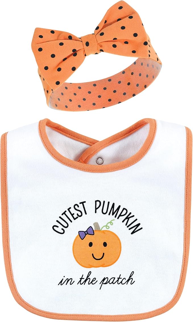 Hudson Baby Unisex Baby Cotton Bib and Headband Set