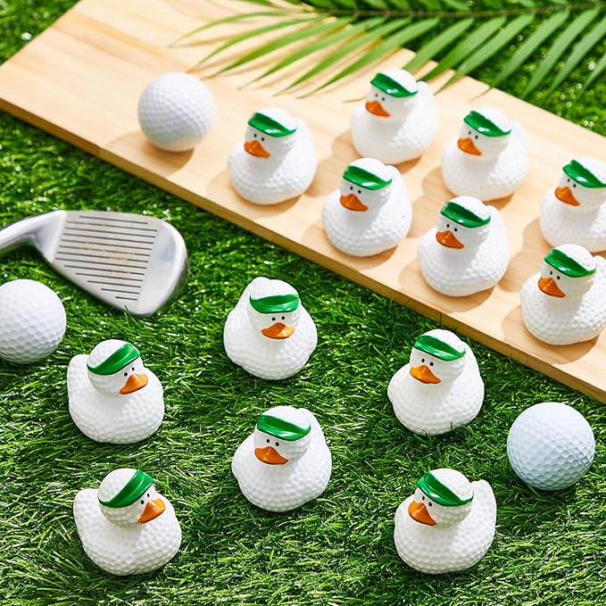 Deekin Rubber Ducks 2 Inch Bulk Sport Party Favors for Team Events Decorations Birthday Party Supplies Club Player Gift(12 Pcs,Golf)