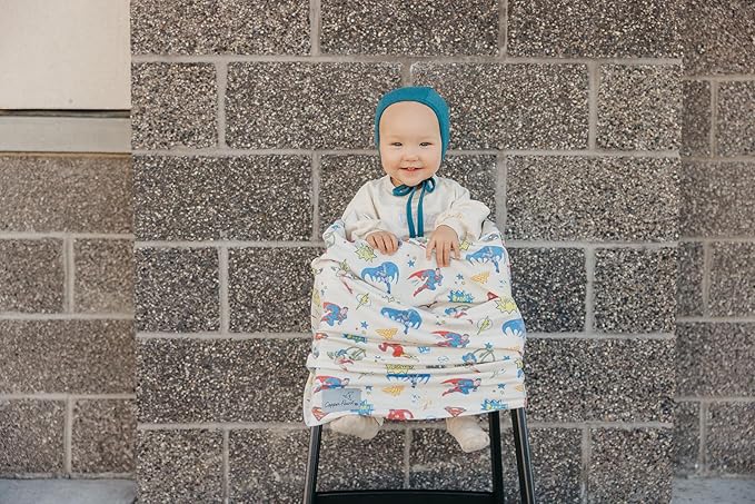 Copper Pearl Multi-Use Cover: Car Seat Covers, Nursing Cover, and Stroller Cover - Stretchy Fabric, All-Season Use, Stylish Designs, Easy Access for Moms - Justice League™
