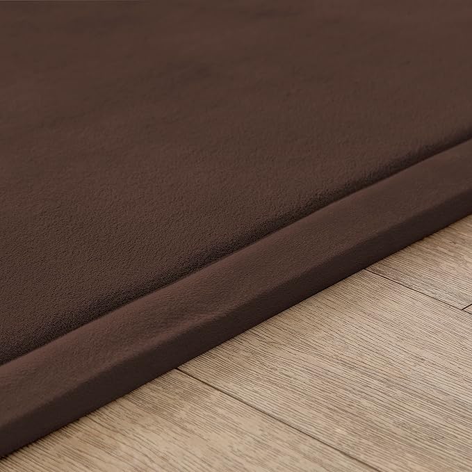Loartee Nursery Rug Coral Velvet Crawling Rugs Mat Area Rugs Play Crawling Mat(6'7"x7'10", Coffee) for Toddler Children Play Mat Yoga Mat Exercise Pads Carpet