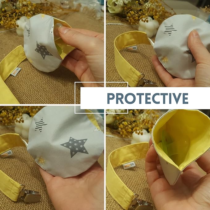 Protective Pacifier Clip & Holder – Handmade, Ultra Durable with Case, 2-Pack, 100% Cotton – Safe & Stylish Baby Essential