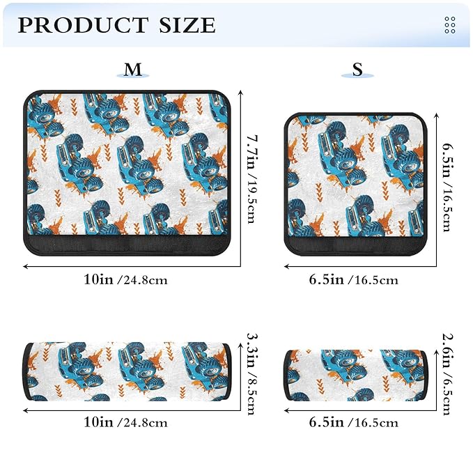 Cartoon Truck Car White Car Seat Belt Covers for Kids 2 Pack Toddler Seat Belt Pad for Girls Boys Soft Soft Stroller Seat Strap Cushion Shoulder Pads for Babys, Seat Shoulder Protector for Vehicle