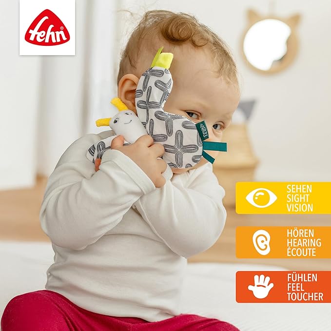Fehn Crackling Butterfly - Activity Container for Grabbing, Listening, Playing and Making Sounds - Promotes baby's senses and motor skills - Ideal companion for babies and toddlers from onwards