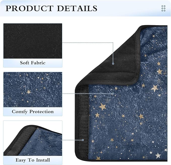 2 Pack Seatbelt Covers Seat Belt Cover Pad for Adults Boys Girls Car Seat Strap Covers Pads Cushion Universal Shoulder Strap Pad Protector for Backpack Camera Bag 10 x 7.7 Inch Blue Stars