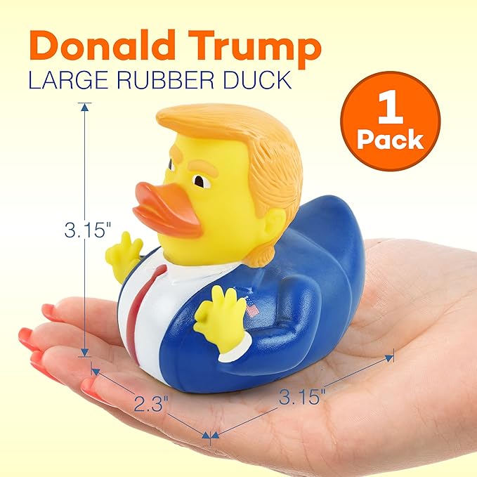 4E's Novelty Large Rubber Duck - 3.15 Inch Rubber Duck , 1 Piece - Great for Jeep Ducking, 2025 Gifts, Bath Tub Toys Christmas White Elephant Exchange Gag Gift for Adults