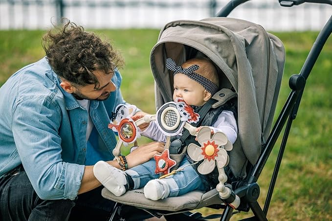 Tiny Love Sunny Stroll Activity Arch with Rattles, 0m+, Adjustable Clips Suitable for Most Prams or Strollers, Tiny Rockers