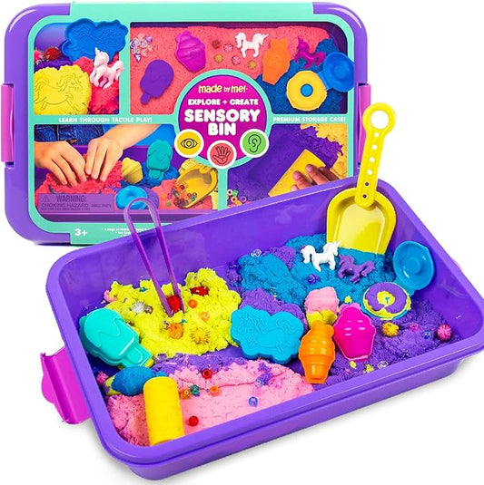 Made By Me Explore + Create Unicorn Sensory Bin - Sensory Bins for Toddlers - All-in-One Tactile Sensory Toys - Learn Through Play Toys - Unique Fine Motor Toys & Magical Sensory Experience