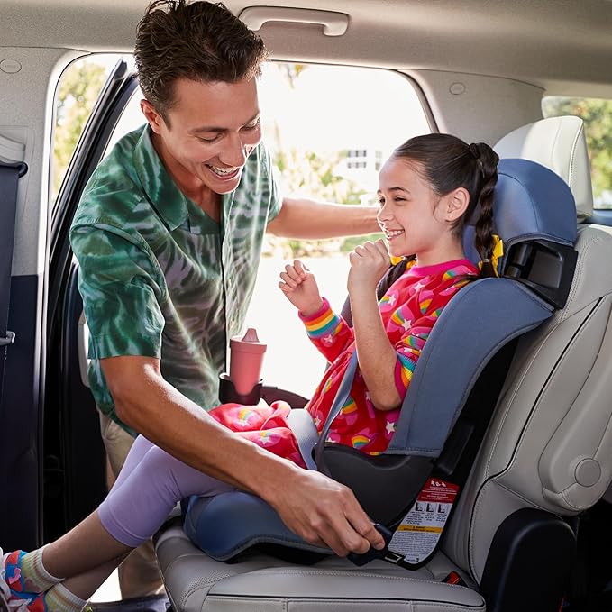 Cosco Kids Finale DX 2-in-1 Booster Car Seat, Forward Facing Toddler Car Seat (40-65 lbs) and Belt Positioning High Back Booster (40-100 lbs), Rainbow