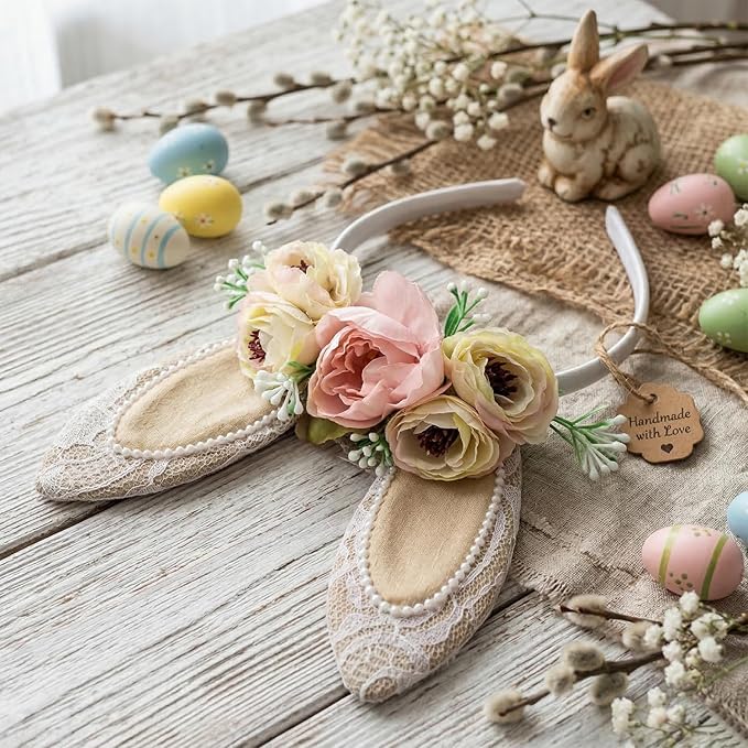 Children Easter Bunny Ears Headband Long Ear Hairband for Baby Girls Infant Toddlers Kids