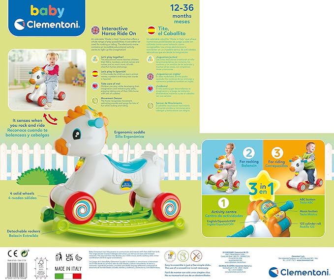 Clementoni 61556 Rocking Horse Ride-on, Various, Grande