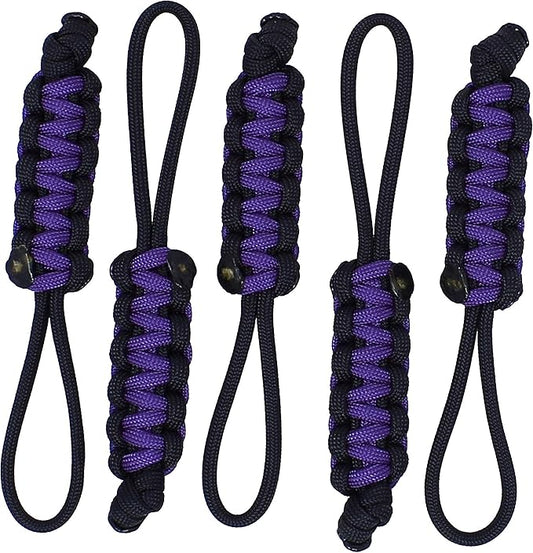 BubbasGarageTv - Large Heavy Duty Paracord Zipper Pulls (Purple)