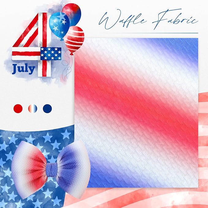YanJie 4th of July Headband for Baby Girls and Toddlers - Red, White, and Blue Nylon Bows Accessories