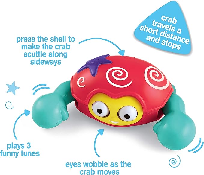 Early Learning Centre Push ‘n’ Go Crab, Physical Development, Stimulates Senses, Kids Toys for Ages 06 Month, Amazon Exclusive