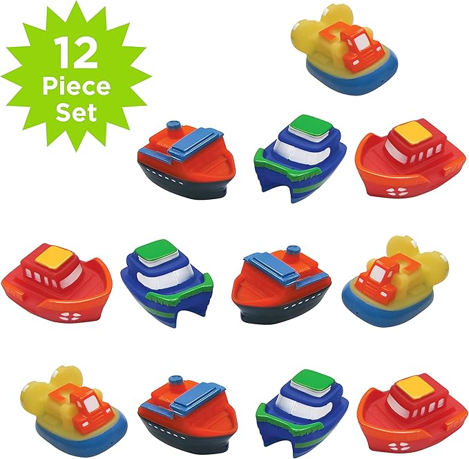Idea Factory Color Changing Boat Bath Squirter Toys - Party Favors, Educational, Bath Toys (Pack of 2)