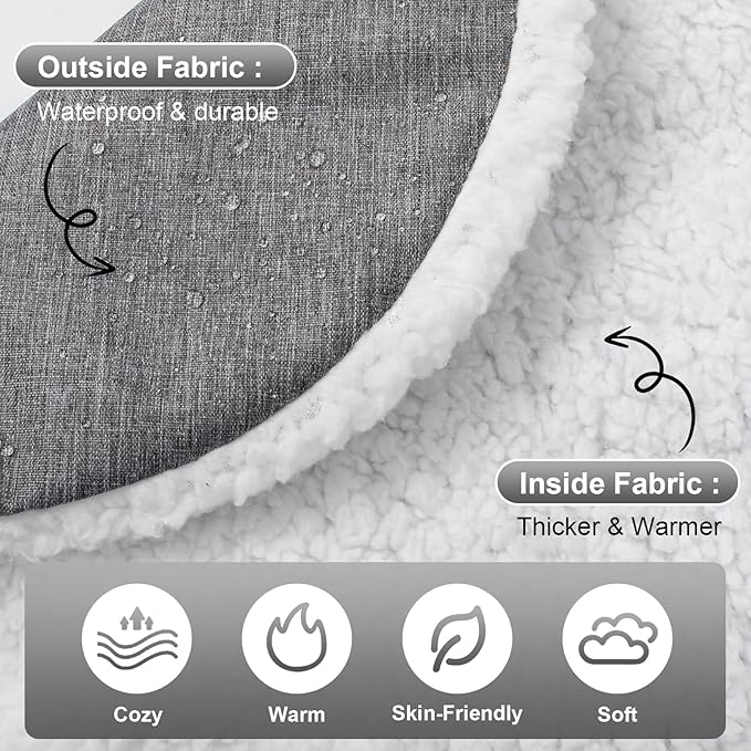 Winter Carseat Cover, Sherpa Fleece Baby Car Seat Cover for Cold Weather, Warm Snug Infant Car Seat Canopy for Boys Girls, Universal Newborn Carrier Covers Protect Baby from Snow Wind