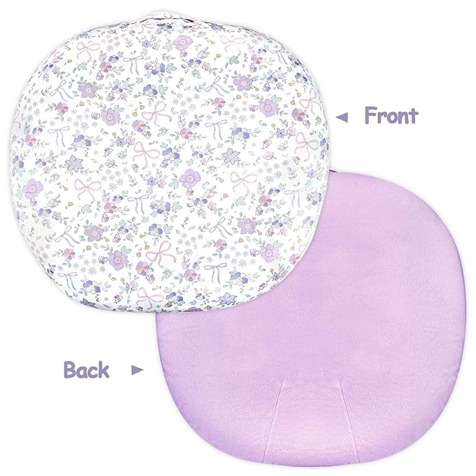SWESEN Newborn Lounger Cover, 1 Pack Soft Removable Slipcovers for Infant Lounger, Cozy Baby Lounger Cover for Boys and Girls, Covers Only, Purple Floral