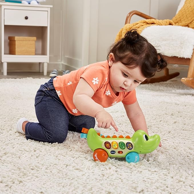 Vtech Baby Educational Crocodile - Interactive Baby Toy with Music, Phrases and Sounds - Colorful Crocodile on Wheels with Multiple Keys for 6-36 Months