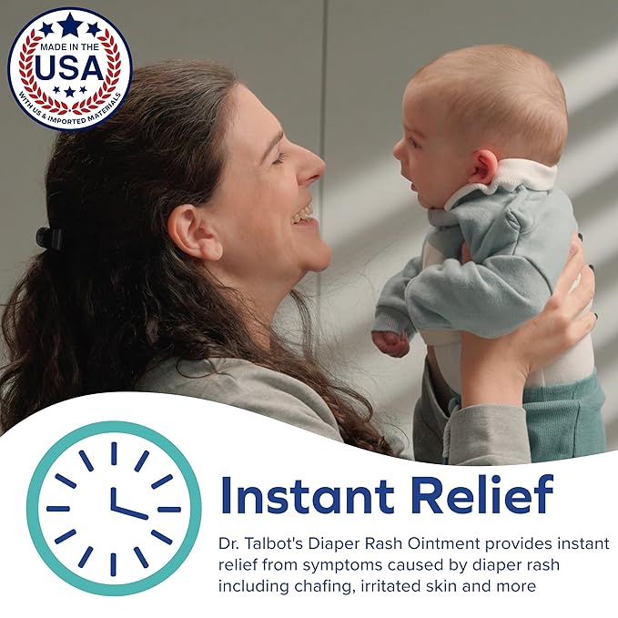 Dr. Talbot's Baby Diaper Rash Ointment - 1 oz - Zinc Oxide Skin Protectant with Peruvian Balsam - Treats and Prevents Rash