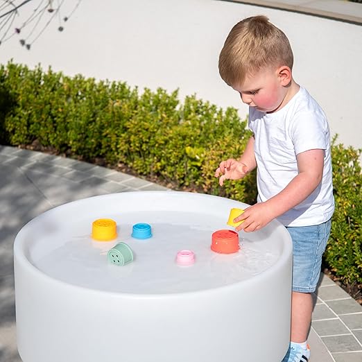 tickit Silisoft Round Colorful Stacking Cups, 7 Soft Silicone Stacking, Nesting & Sensory Play Cups for Baby’s Fine Motor Skills and Early Learning, Rainbow