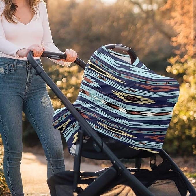 Youngerbaby Western Aztec Nursing Cover Carseat Canopy Car Seat Covers for Babies Mom Breastfeeding Scarf Infant Multi Use Cover for Baby Stroller Shopping Cart Feeding High Chair