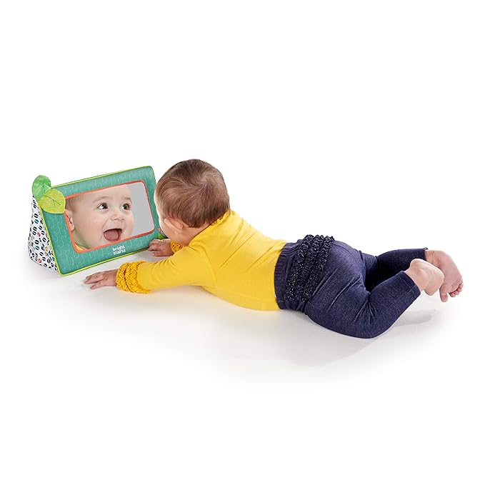 Bright Starts Sit and See Safari Floor Mirror Tummy Time Activity Toy, Ages Newborn +