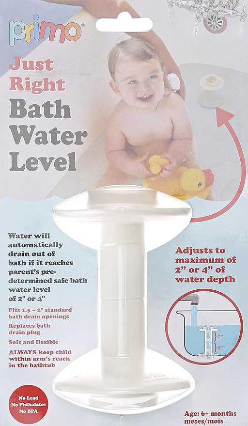 Primo Just Right Bath Water Level, White
